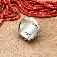 Turquoise & Red Coral Ring Size 11.5