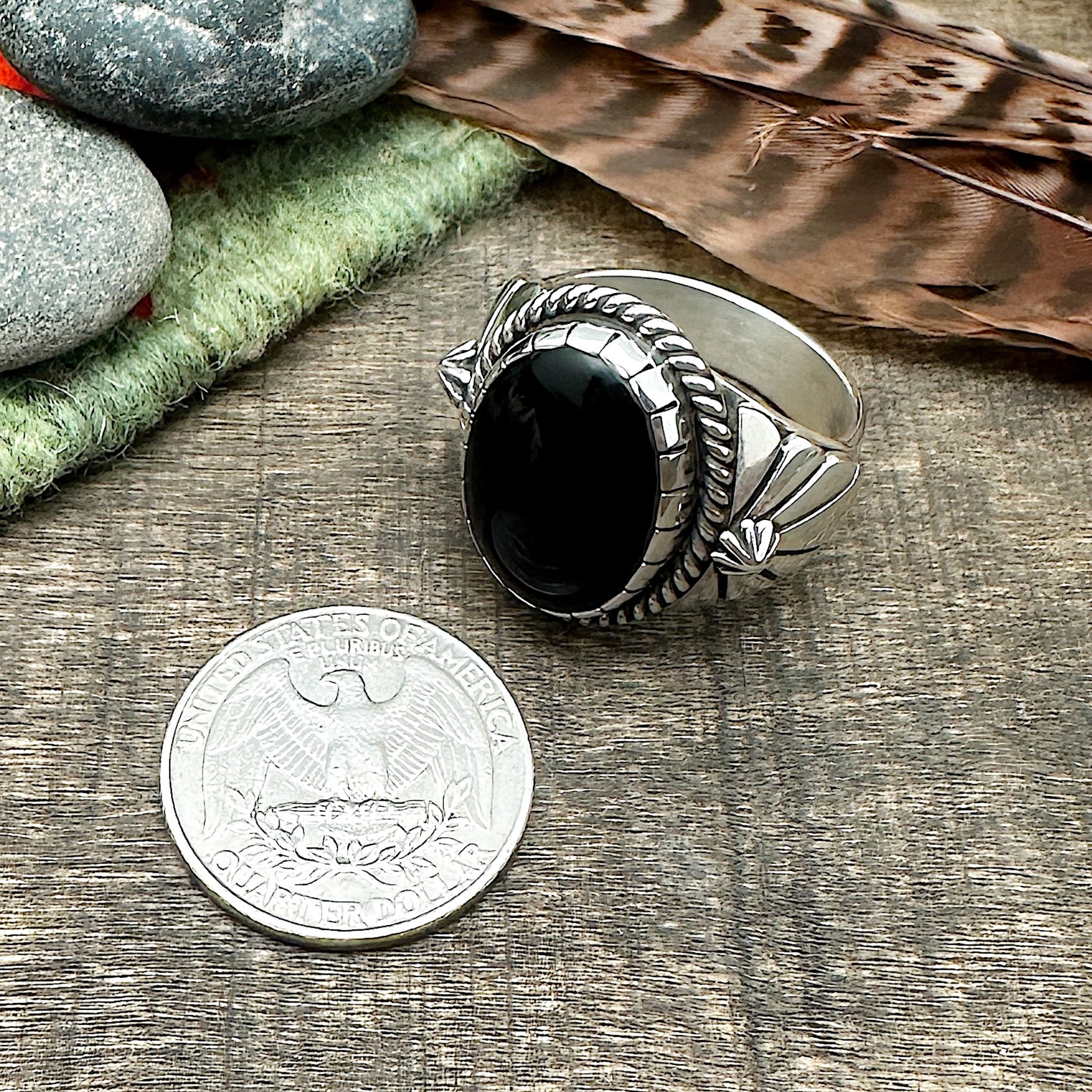 Black Onyx Ring Size 12.5