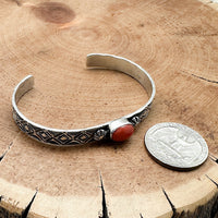 Red Coral Cuff Bracelet