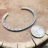 Silver Stamp Work Cuff Bracelet