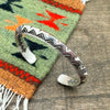 Silver Stamp Work Cuff Bracelet