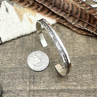 Silver Stamp Work Cuff Bracelet