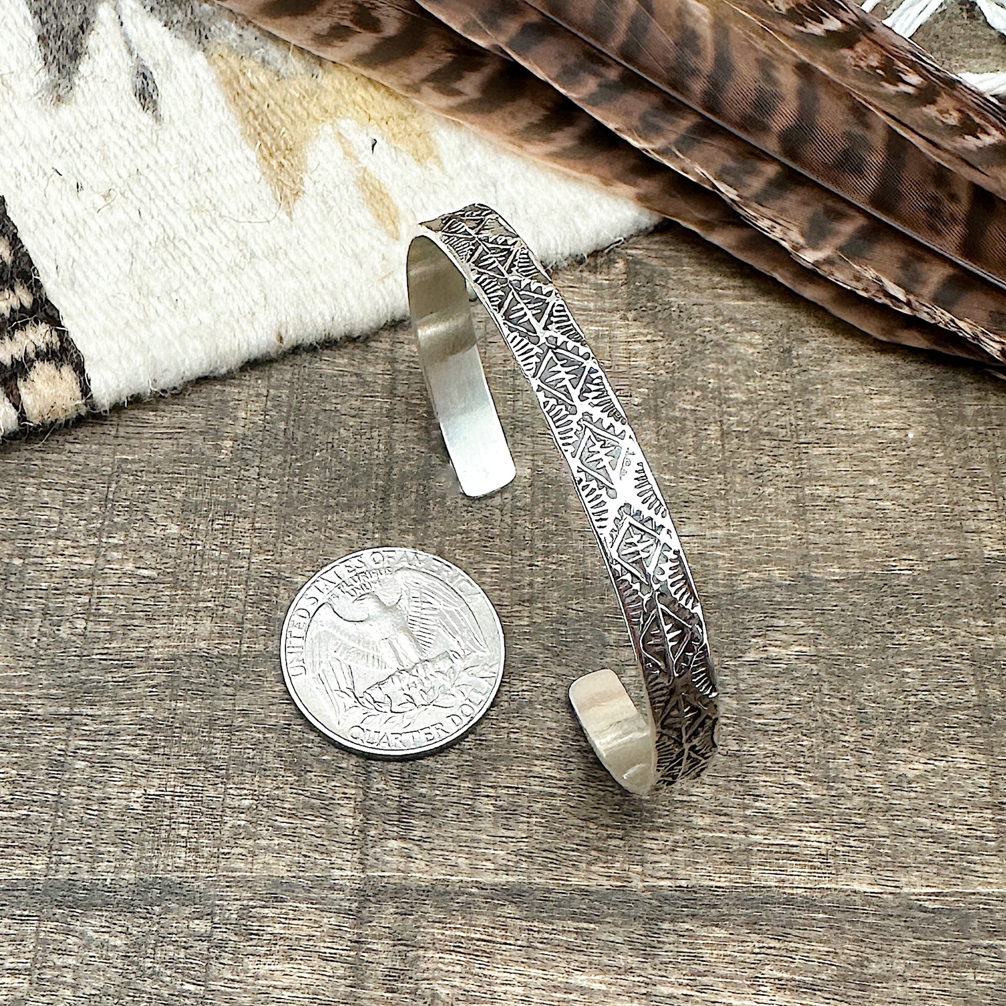 Silver Stamped Cuff Bracelet