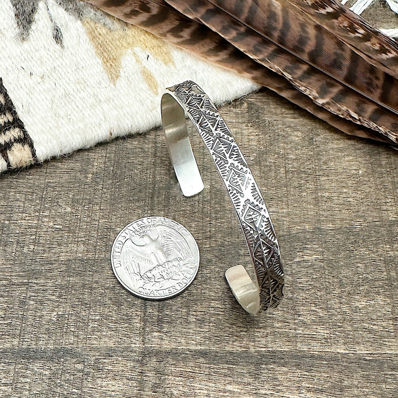 Silver Stamped Cuff Bracelet