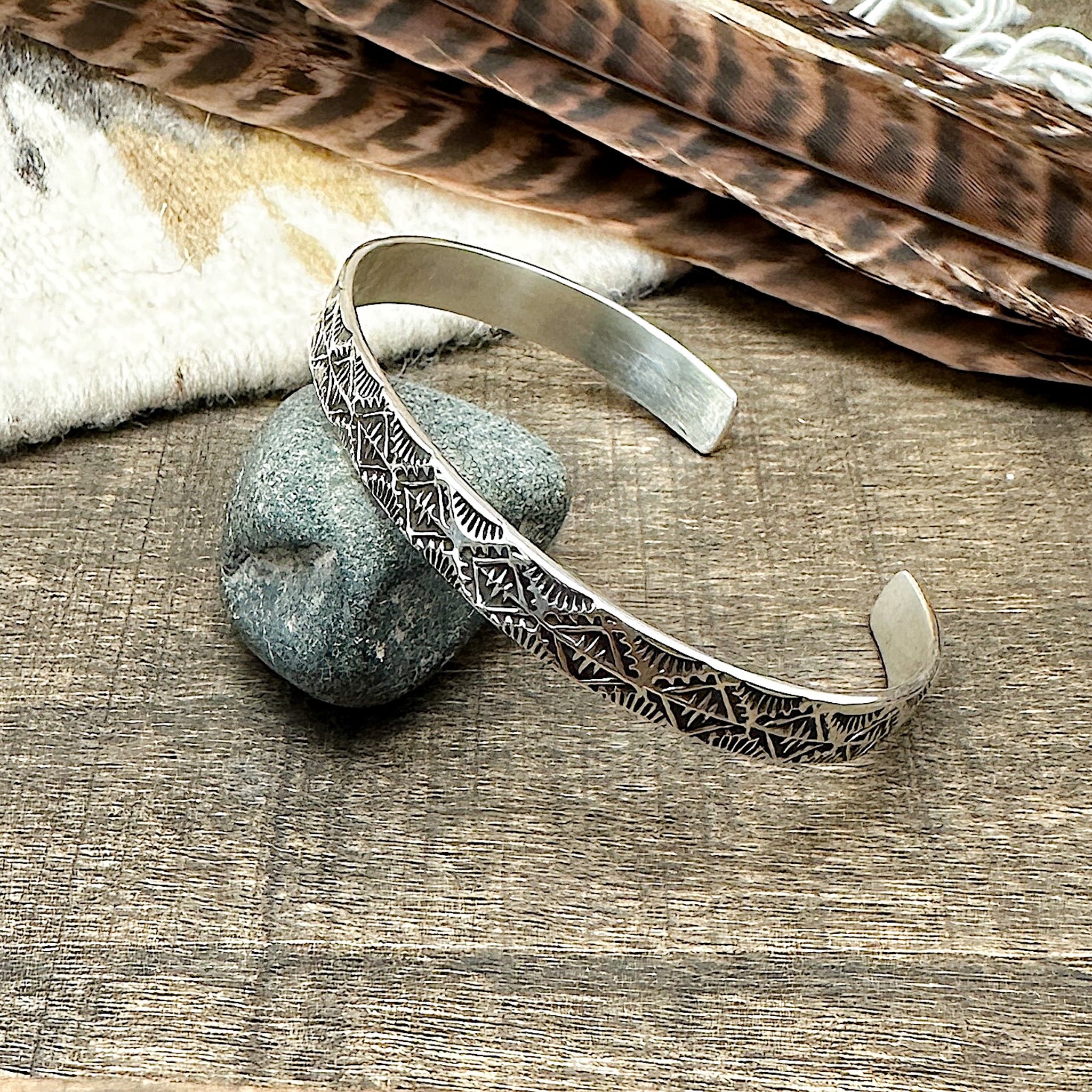 Silver Stamped Cuff Bracelet