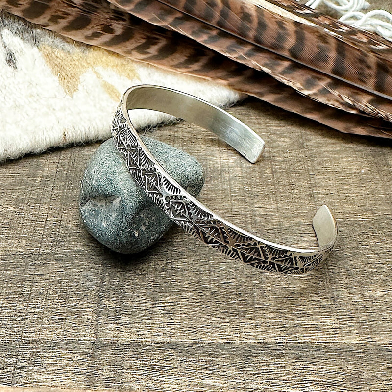 Silver Stamped Cuff Bracelet