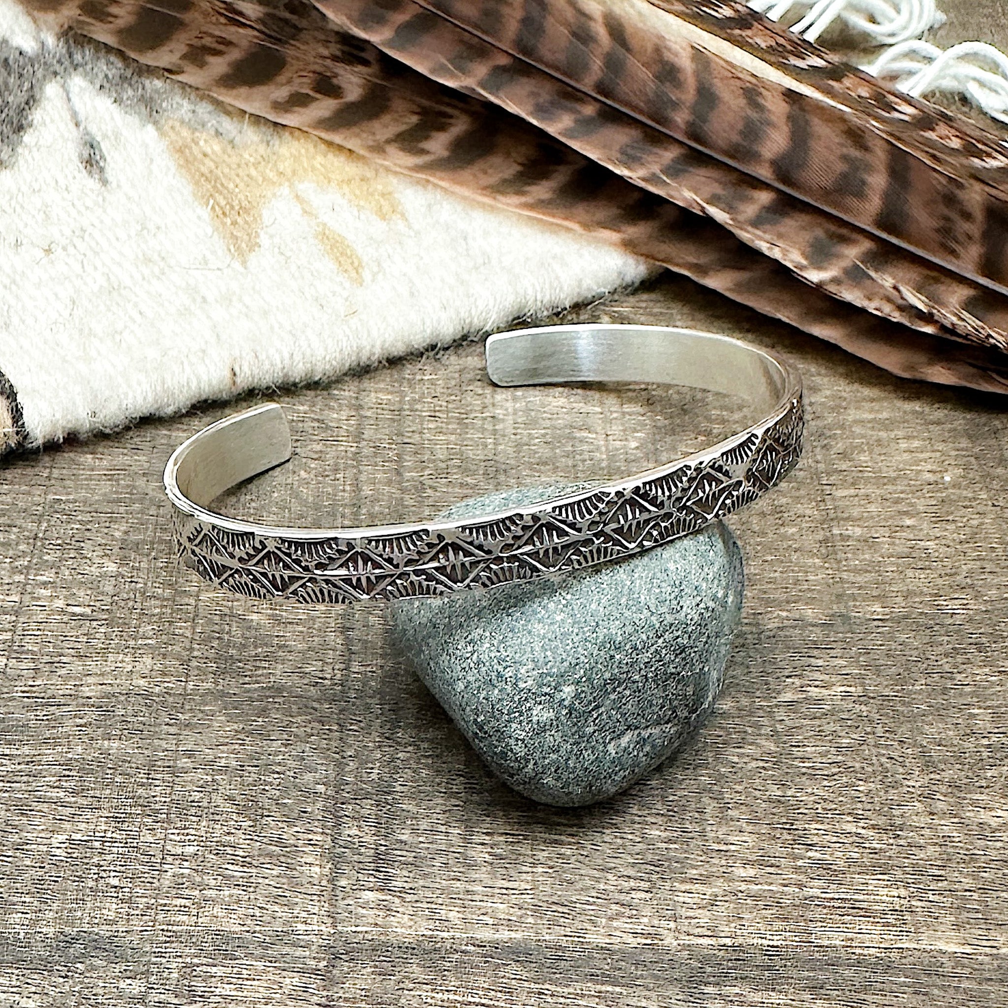 Silver Stamped Cuff Bracelet