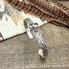 White Buffalo Cuff Bracelet With Stamp Work