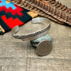 Silver Stamp Work Cuff Bracelet