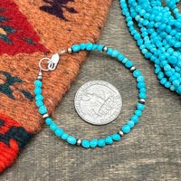 Sleeping Beauty Turquoise & Silver Pearl Bracelet