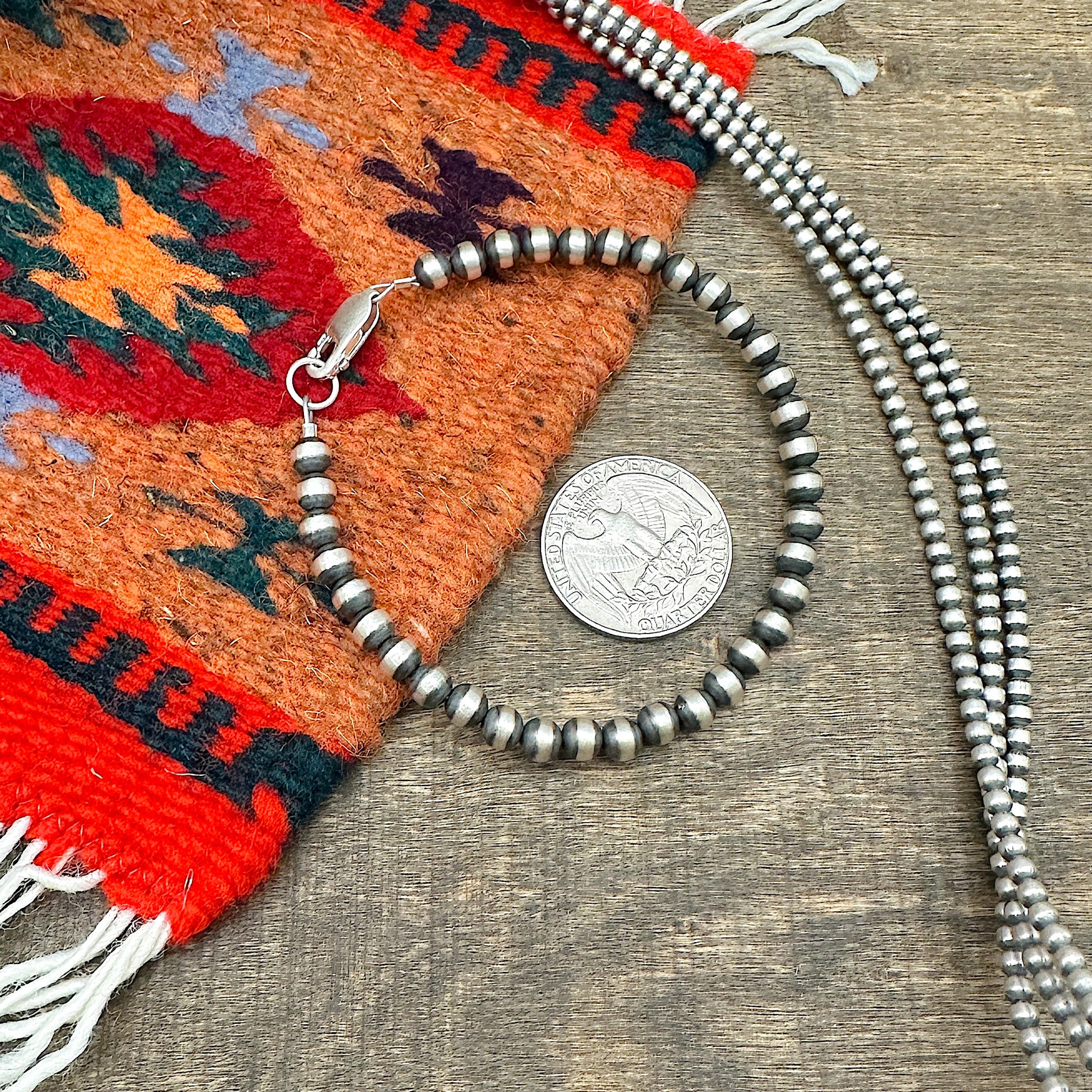 5mm Navajo Silver Pearl Bracelets
