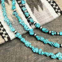 Kingman Turquoise Nugget & Silver Pearl Bracelets