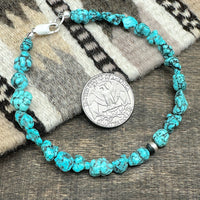 Kingman Turquoise Nugget & Silver Pearl Bracelets