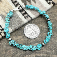 Kingman Turquoise Nugget & Silver Pearl Bracelets