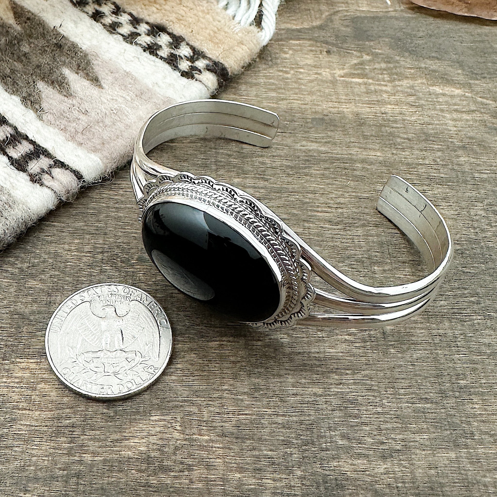 Black Onyx Cuff Bracelet