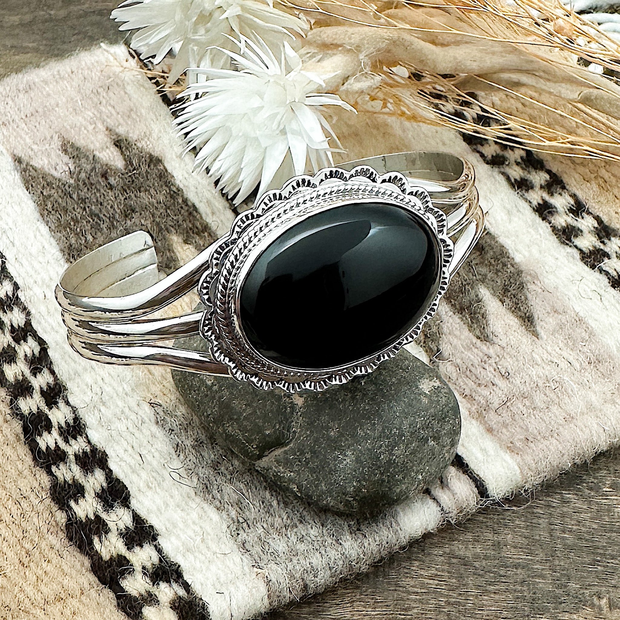 Black Onyx Cuff Bracelet
