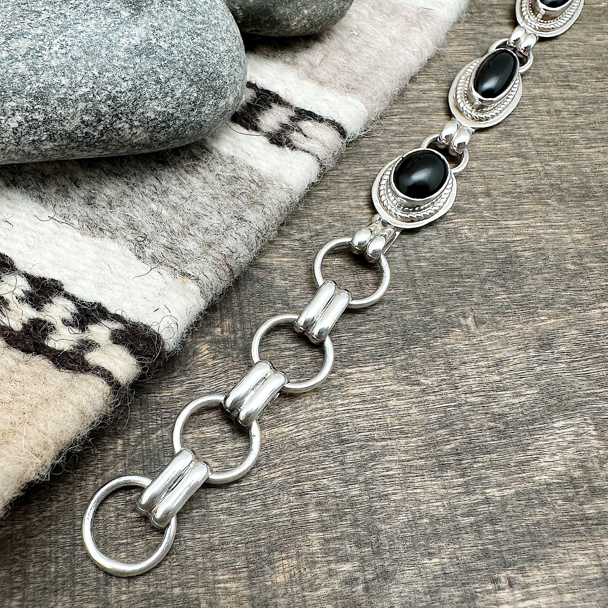 Black Onyx Link Bracelet