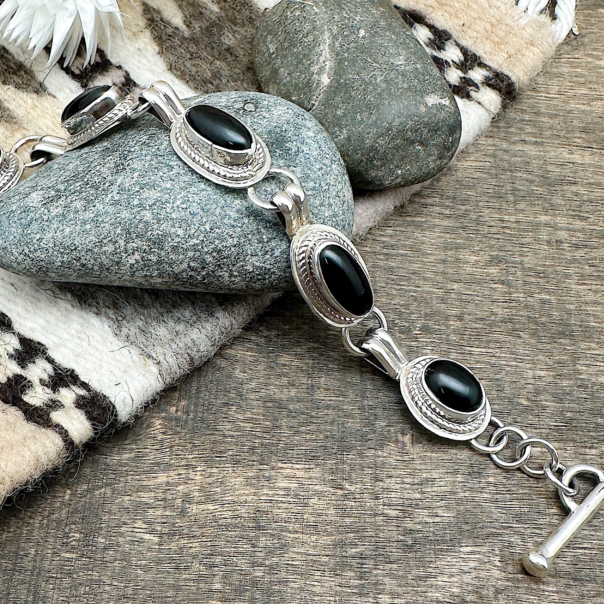 Black Onyx Link Bracelet