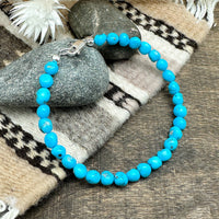 Kingman Turquoise Beaded Bracelet