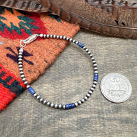 Silver Pearl & Lapis Bracelet