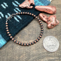 4mm Copper Pearl Bracelet