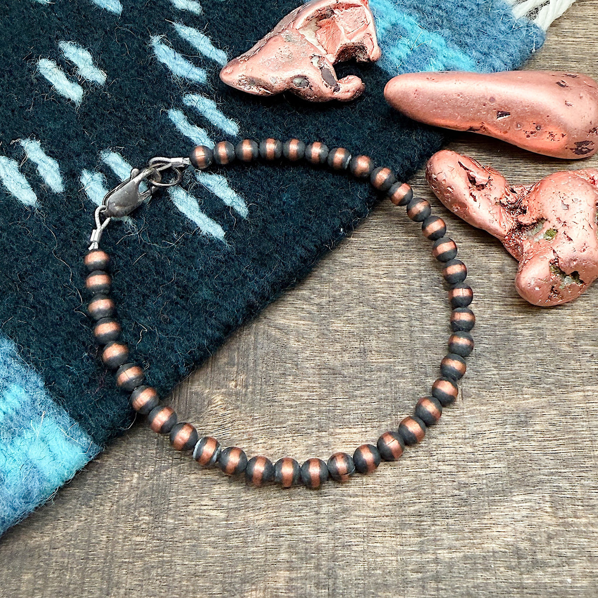 4mm Copper Pearl Bracelet