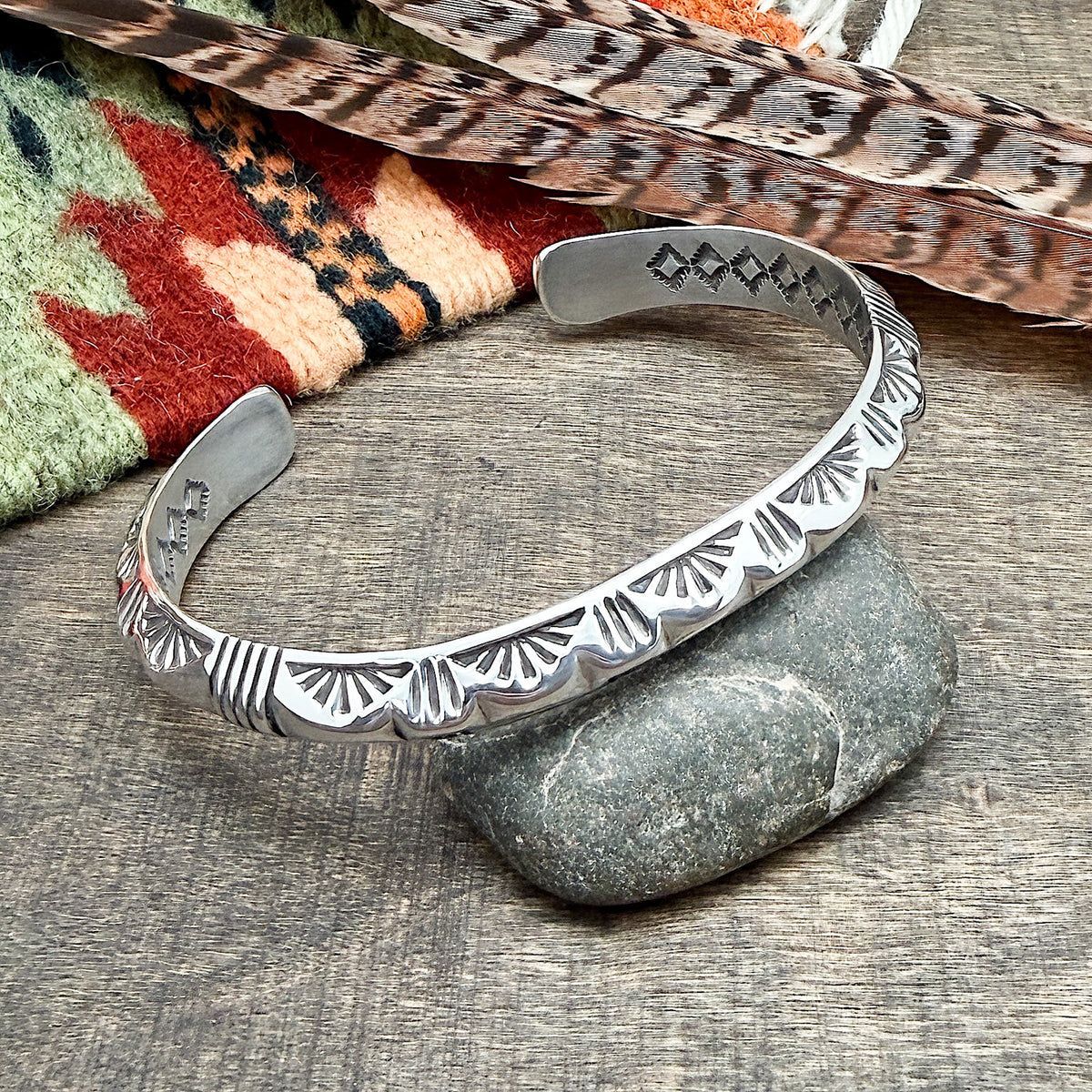 Large Stamped Cuff Bracelet
