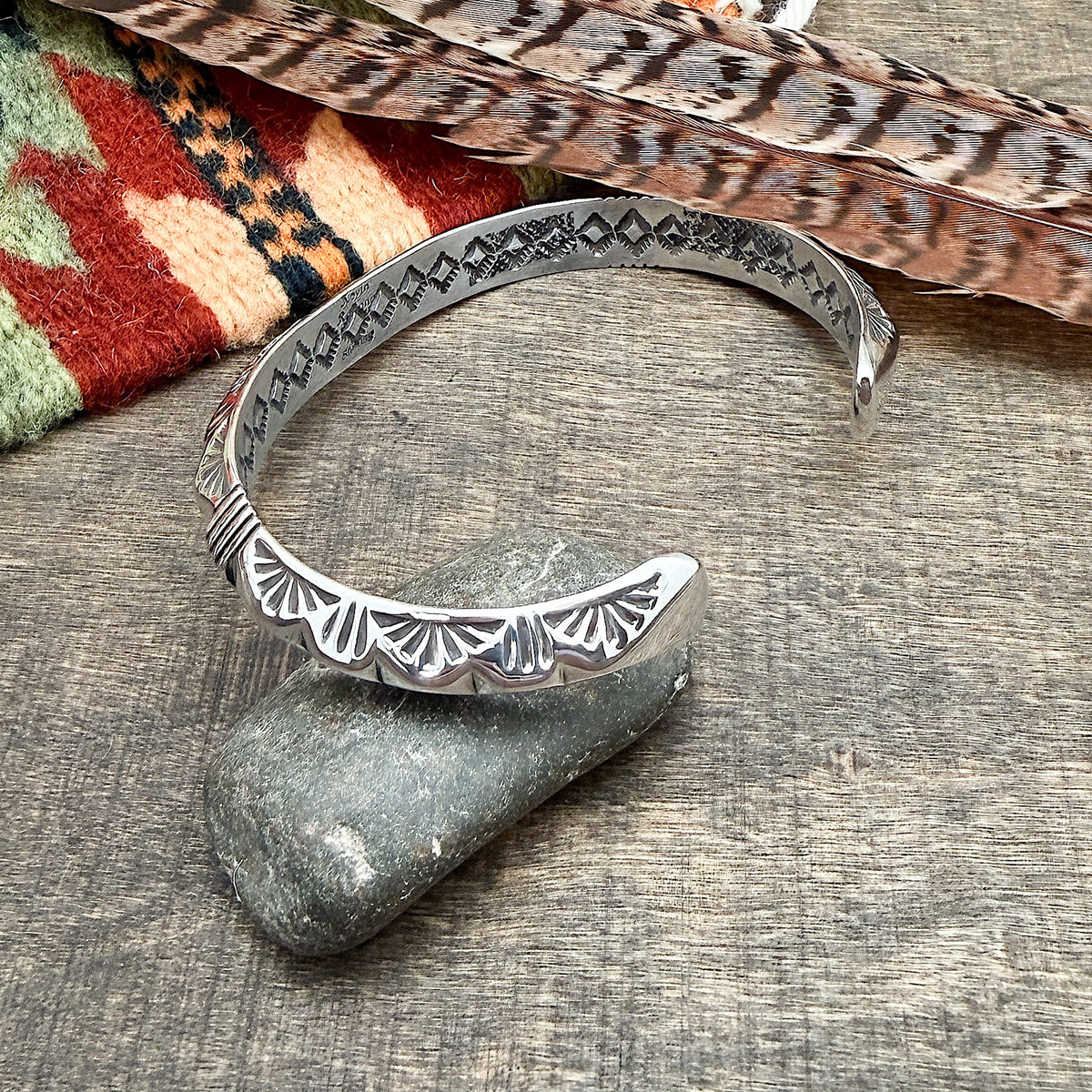 Large Stamped Cuff Bracelet