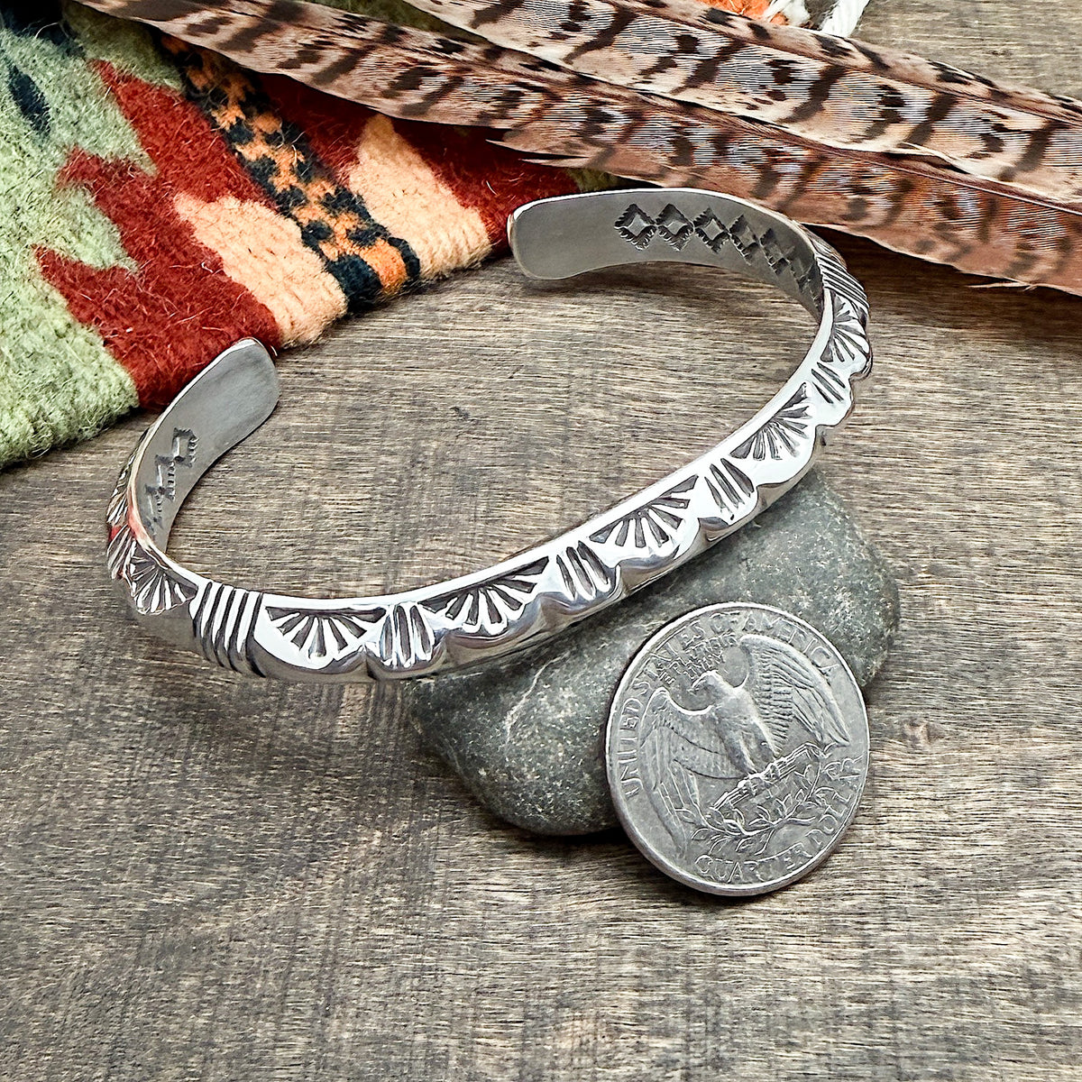 Large Stamped Cuff Bracelet