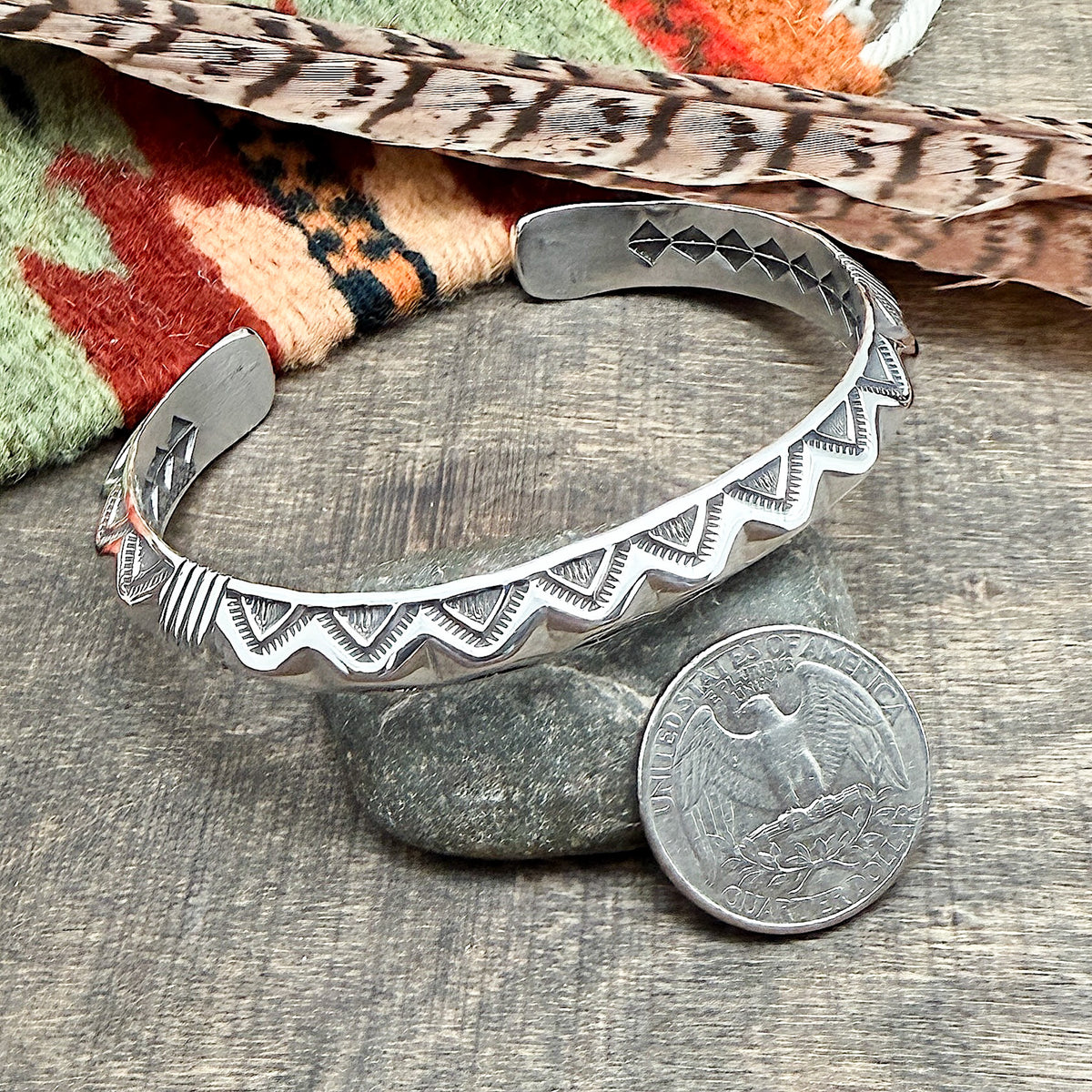Large Stamped Cuff Bracelet