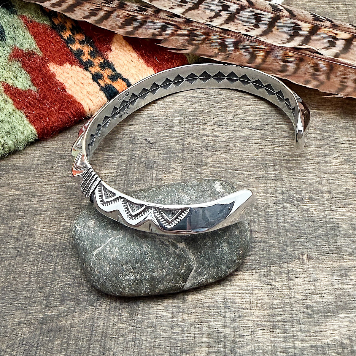 Large Stamped Cuff Bracelet