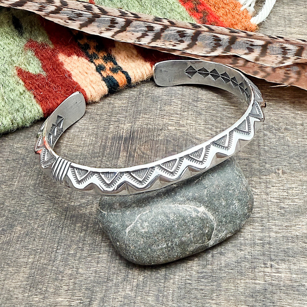 Large Stamped Cuff Bracelet