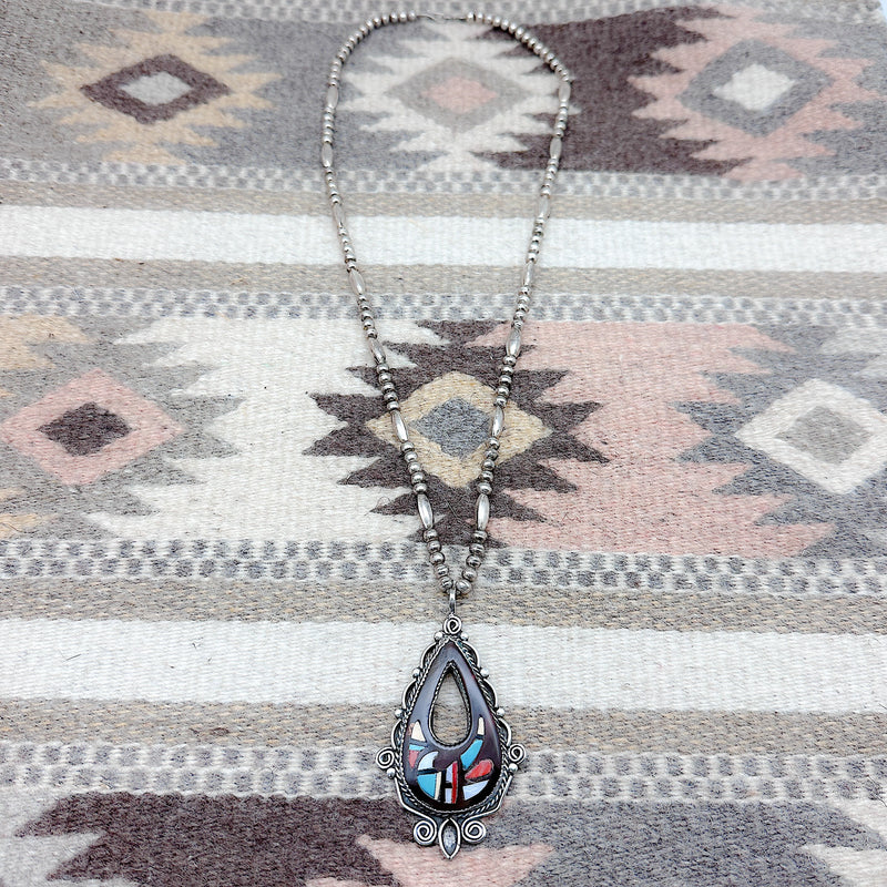 Vintage Zuni Inlay Necklace