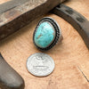 Vintage Lone Mountain Turquoise Ring Size 11