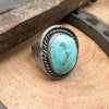 Vintage Lone Mountain Turquoise Ring Size 11