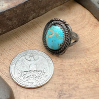 Vintage Blue Gem Turquoise Ring Size 6