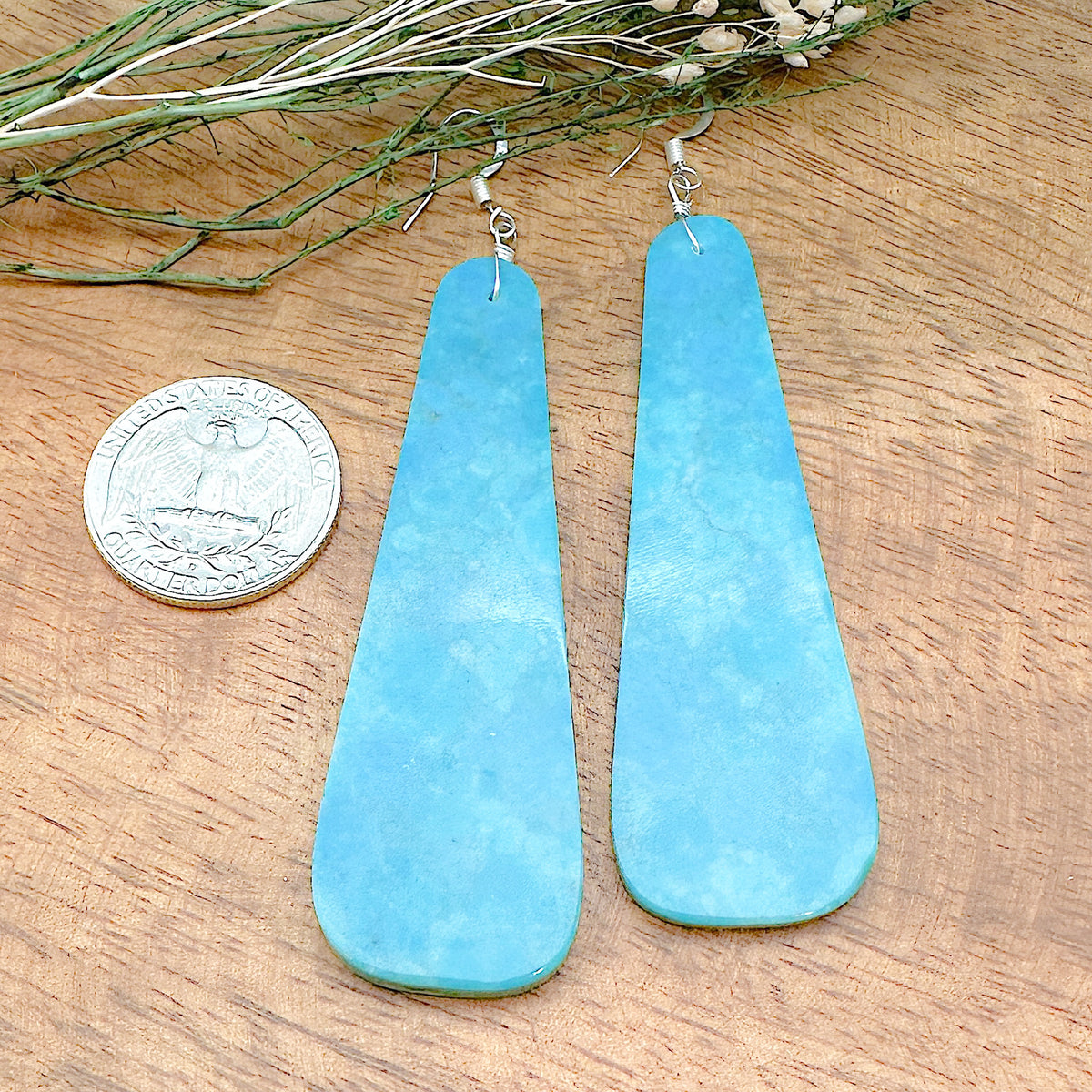 Turquoise Slab Earrings