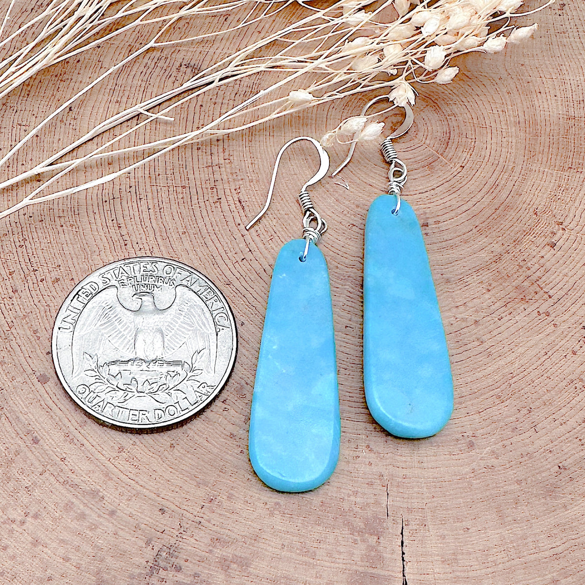 Santo Domingo Turquoise Slab Earrings