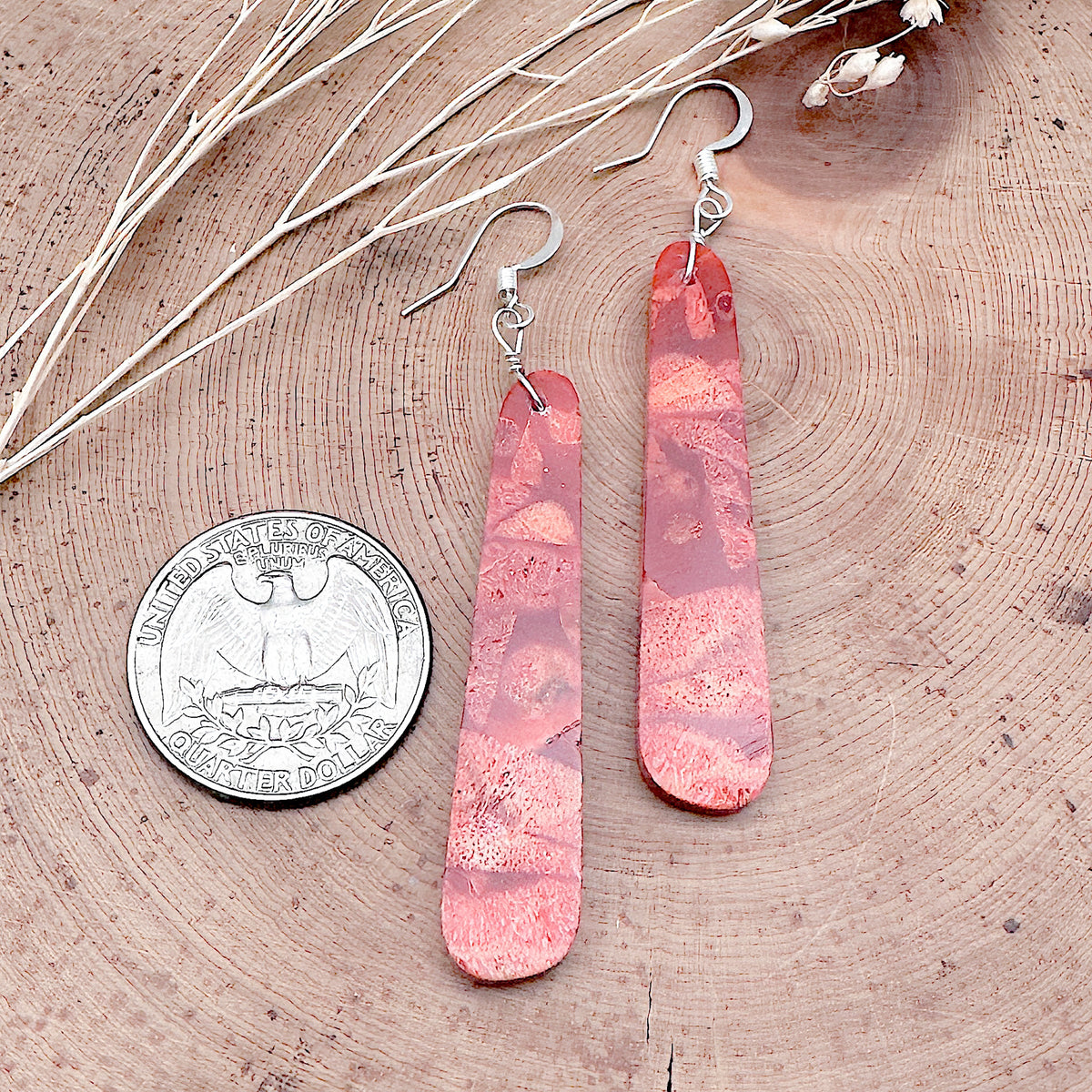 Santo Domingo Red Sponge Coral Earrings