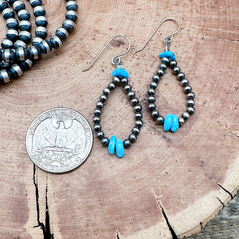 Turquoise Navajo Pearl Earrings