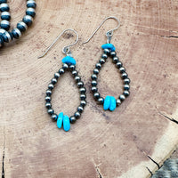 Turquoise Navajo Pearl Earrings