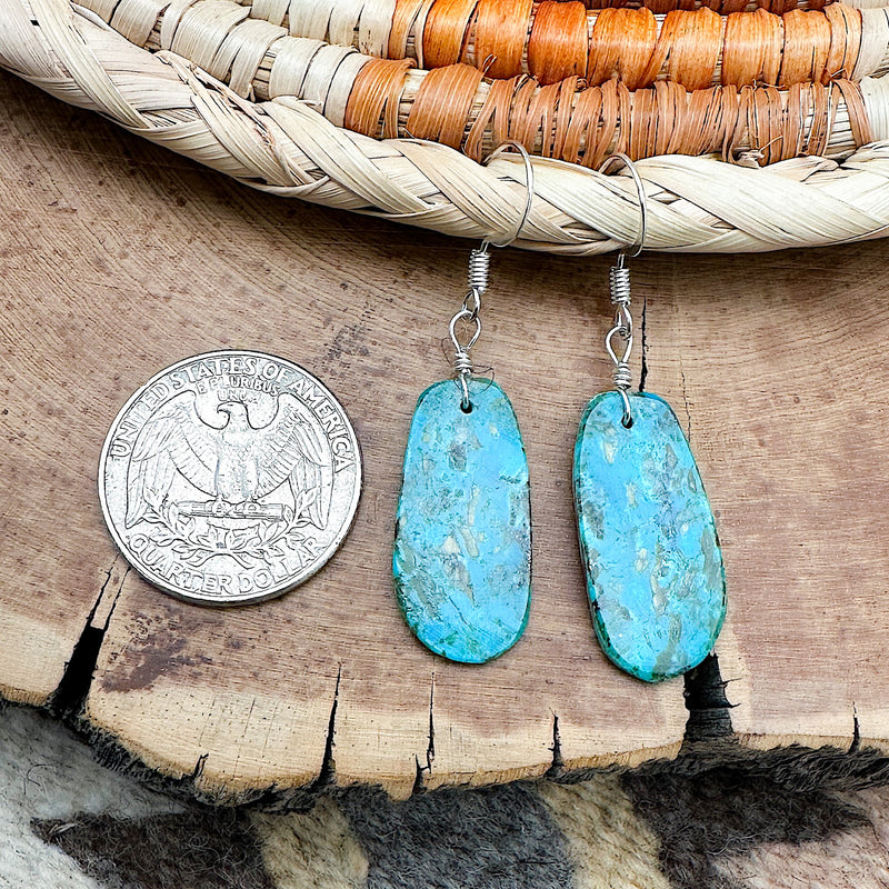 Santo Domingo Turquoise Slab Earrings