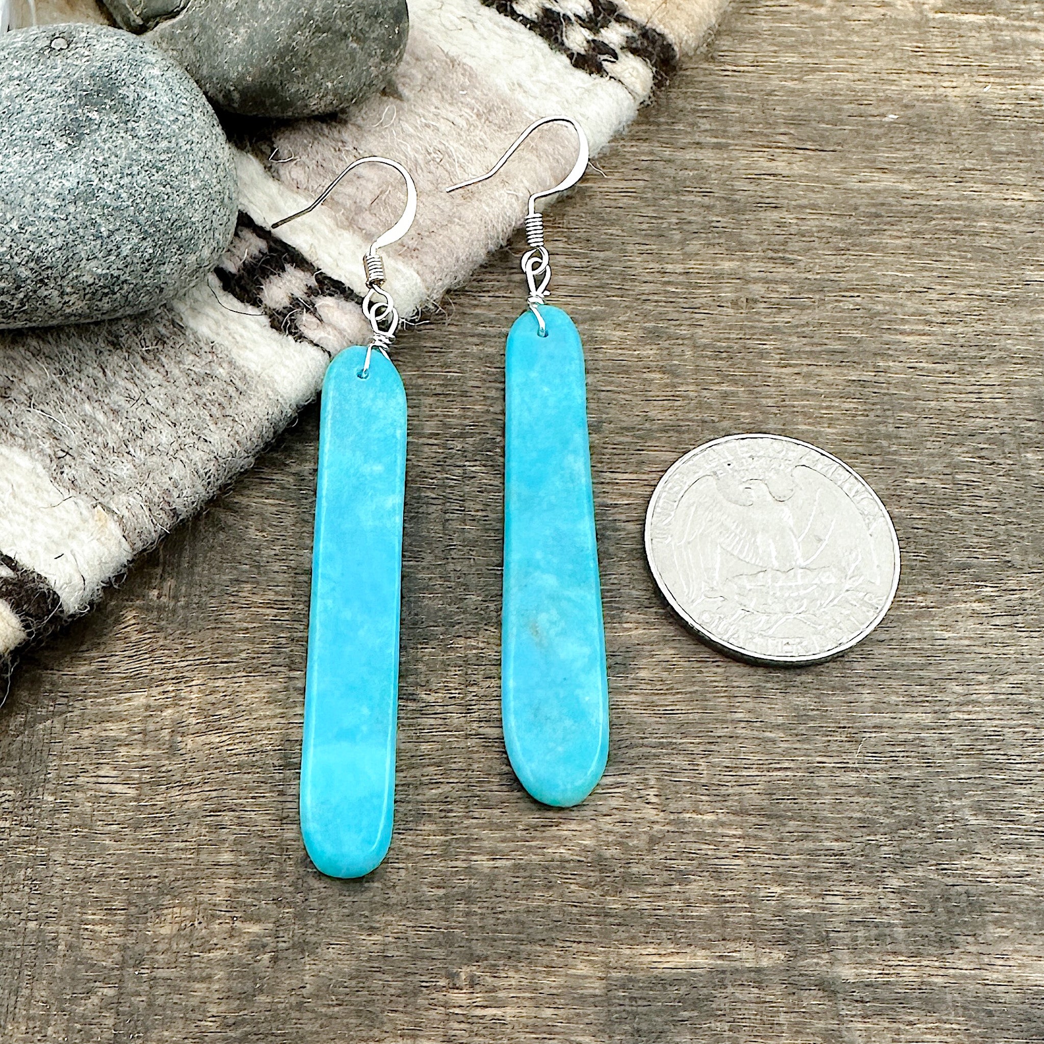 Santo Domingo Turquoise Slab Earrings