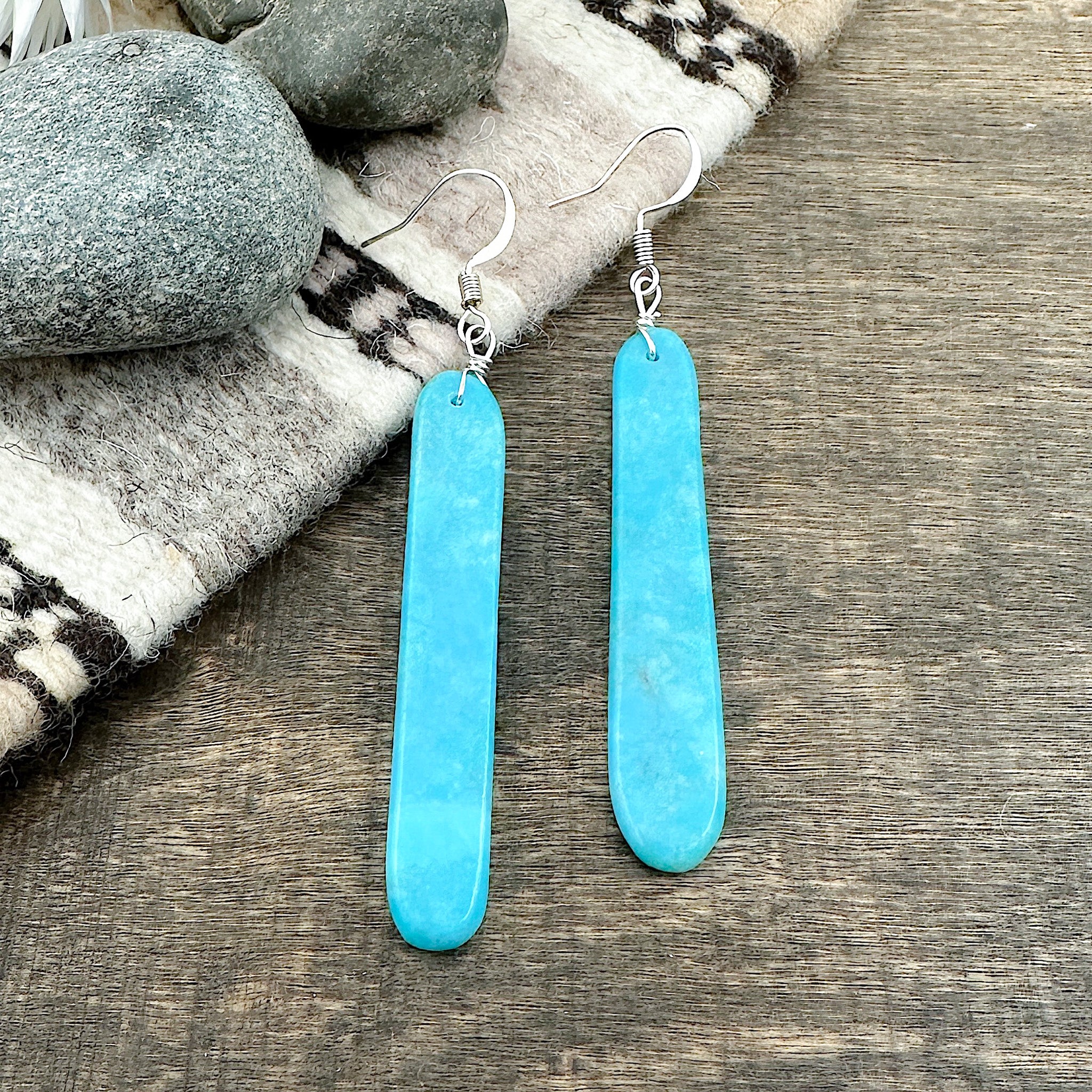 Santo Domingo Turquoise Slab Earrings