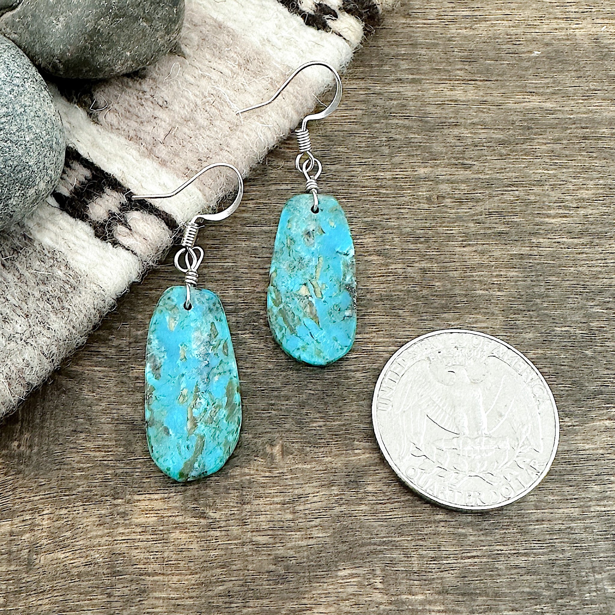 Santo Domingo Turquoise Slab Earrings