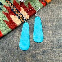 Kewa (Santo Domingo) Turquoise Slab Earrings
