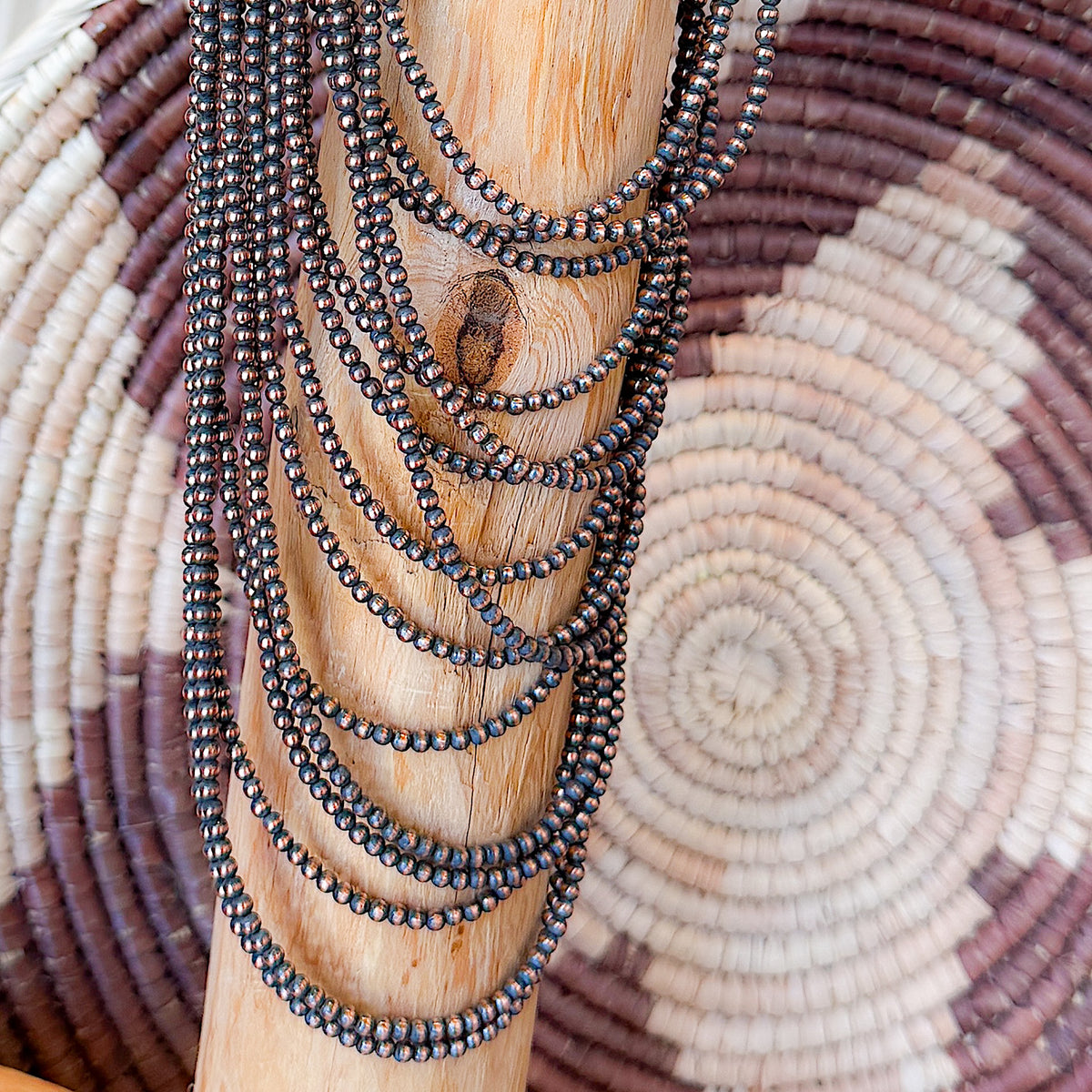 3mm Navajo Copper Pearl Necklaces 16"-24"
