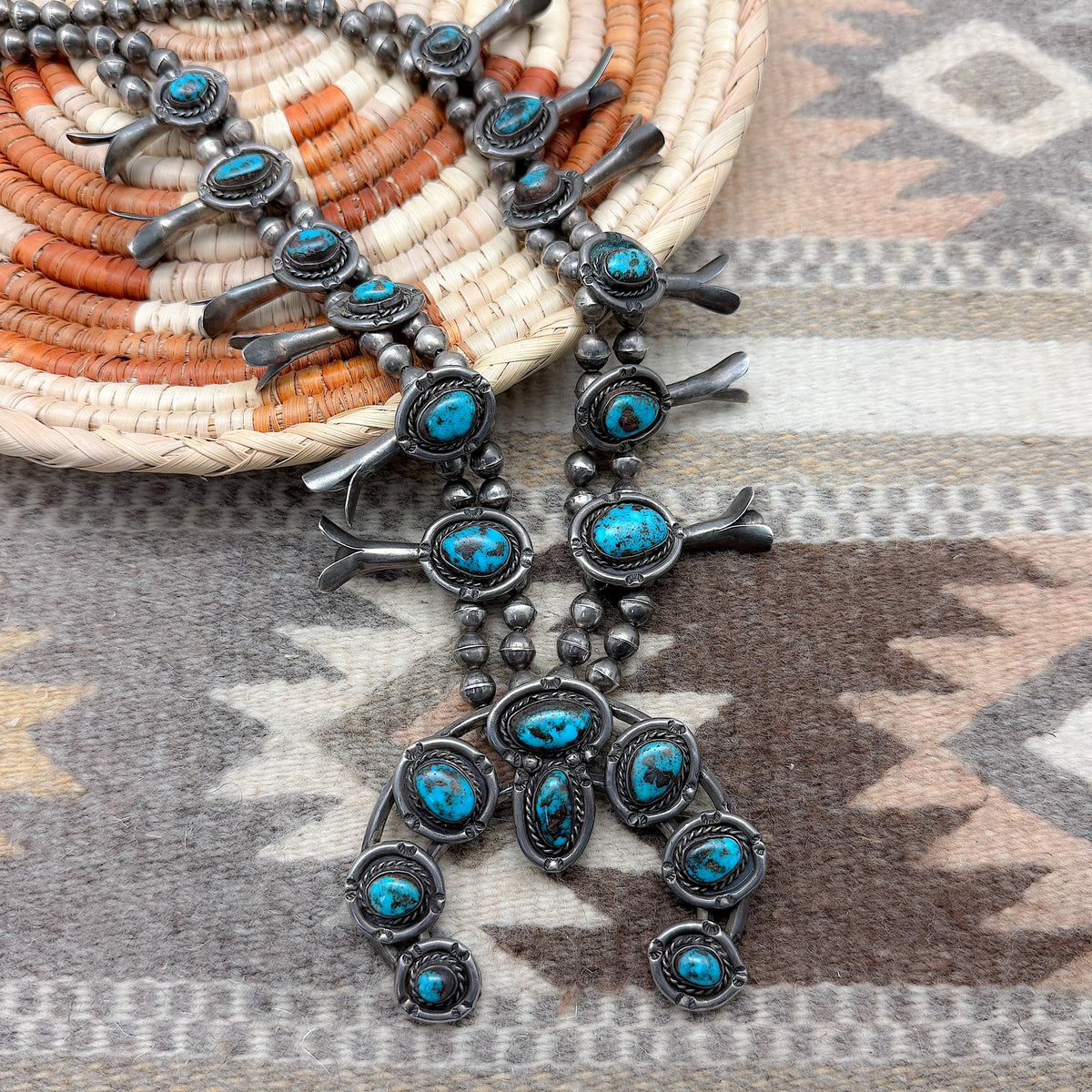 Vintage Bisbee Turquoise Squash Blossom
