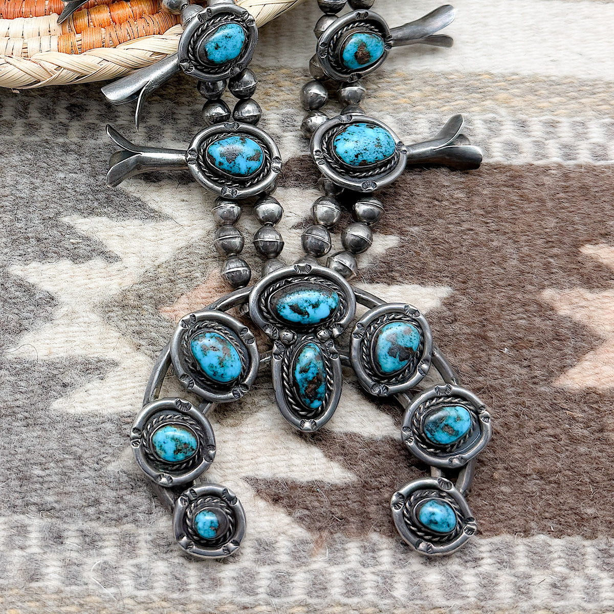 Vintage Bisbee Turquoise Squash Blossom