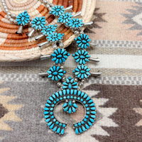 Vintage Sleeping Beauty Turquoise Squash Blossom Necklace